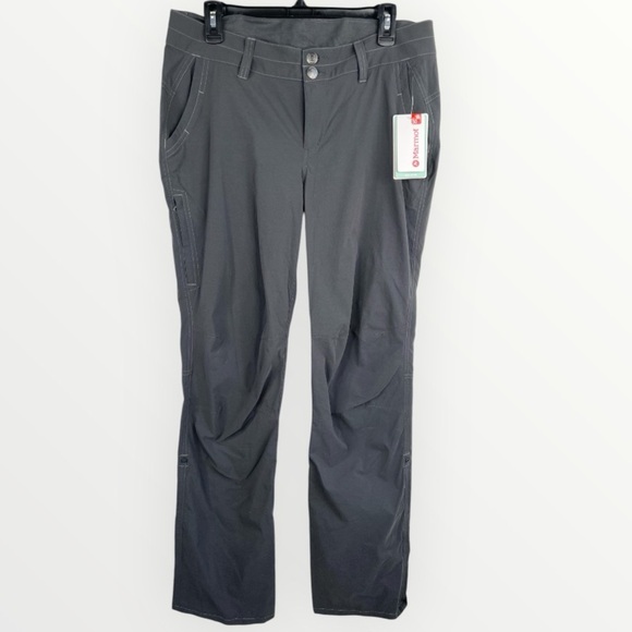 Marmot Kodachrome Gray Belt Loops Front Pockets Womens Pants Size 10 Dark Steel - Picture 1 of 13